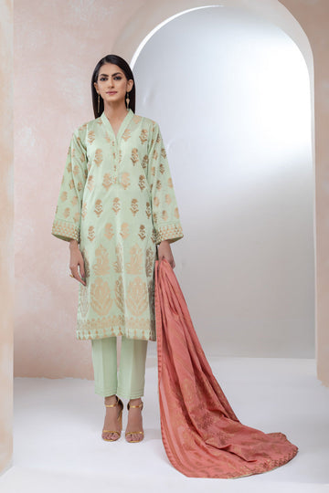 Bonanza Satrangi Green Zari Jacquard Suit Jss223p02 Eid Pret 2022 Online Shopping